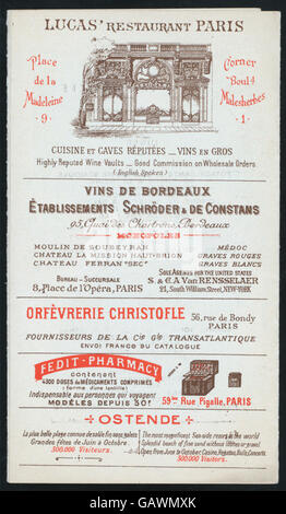 Le dîner (organisé par) CIE GLE TRANSATLANTIQUE (SS) à LA CHAMPAGNE (SS) ; ( Hadès-272473-4000007543) Banque D'Images