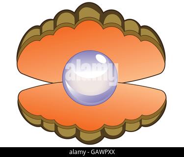 En perles Seashell Illustration de Vecteur