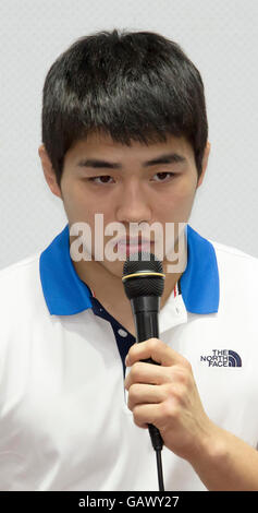 Un Chang-rim, Jul 5, 2016 Corée du Sud : Un joueur judo Chang-rim participe à la journée des médias aux Jeux Olympiques de Rio au Centre National d'entraînement à Séoul, Corée du Sud. Un est l'une des meilleures perspectives de la Corée du Sud pour une médaille d'or au cours de l'été 2016 Jeux Olympiques de Rio qui se tiendra à Rio de Janeiro, Brésil du 5-21 août. © Lee Jae-Won/AFLO/Alamy Live News Banque D'Images