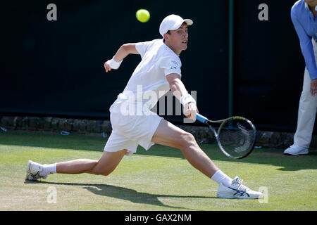 Londres, Royaume-Uni. 6 juillet, 2016. Geoffrey Blancaneaux France garçons des célibataires le tournoi de Wimbledon 2016 Le All England Tennis Club, Wimbledon, Londres, Angleterre 06 Juillet 2016 Le All England Tennis Club, Wimbledon, Londres, Angleterre 2016 Allstar Crédit : photo library/Alamy Live News Banque D'Images