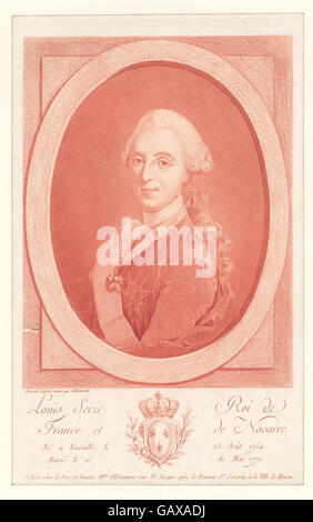 Ce titre fait référence à Louis XVI, roi de France et de Navarre, qui a joué un rôle central dans les événements qui ont conduit à la Révolution française et à la chute de la monarchie. Banque D'Images