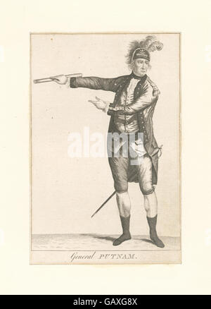 Le général Israel Putnam, figure clé de la guerre d'indépendance américaine, connu pour son leadership lors de batailles importantes et sa fameuse évasion des forces britanniques à Horse Neck en 1779. Banque D'Images