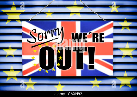 Inscrivez-vous Désolé nous sommes, Brexit Banque D'Images