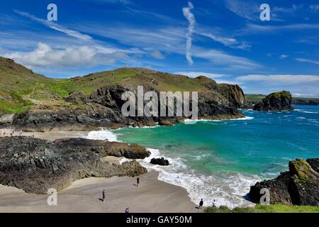 Kynance Cove Beach sur la Péninsule du Lézard Cornwall England UK Banque D'Images