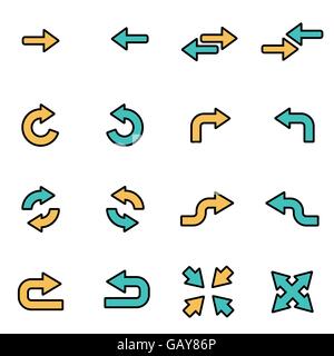 L'icône de la ligne de télévision branché pack pour les concepteurs et développeurs. Ligne vectorielle flèches icon set Illustration de Vecteur