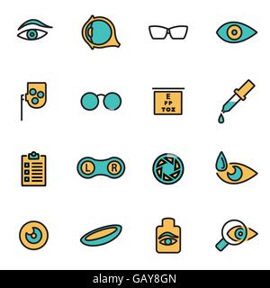 L'icône de la ligne de télévision branché pack pour les concepteurs et développeurs. Ligne vectorielle optométrie icon set Illustration de Vecteur