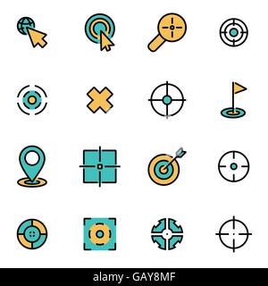 L'icône de la ligne de télévision branché pack pour les concepteurs et développeurs. L'objectif de vecteur icon set Illustration de Vecteur