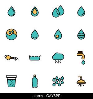 L'icône de la ligne de télévision branché pack pour les concepteurs et développeurs. De l'eau ligne Vector icon set Illustration de Vecteur