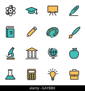 L'icône de la ligne de télévision branché pack pour les concepteurs et développeurs. L'éducation a mis en ligne de scénario Illustration de Vecteur