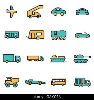 L'icône de la ligne de télévision branché pack pour les concepteurs et développeurs. Ligne vectorielle véhicules fixé Illustration de Vecteur