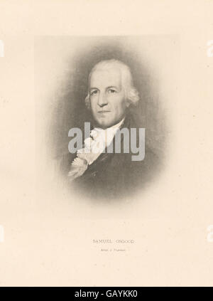 Portrait historique de Samuel Osgood, un marchand et homme politique américain, qui fut le premier ministre des postes des États-Unis. Banque D'Images