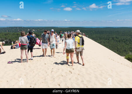 La plus grande dunes de sable de dunes du Pilat près de Arcachon dans le sud ouest de la France Banque D'Images