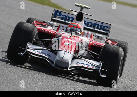 Course automobile Formula One - Grand Prix de Grande-Bretagne - Journée de qualification - Silverstone.Timo Glolock de Toyota lors de la qualification au Grand Prix britannique à Silverstone, dans le Northamptonshire. Banque D'Images