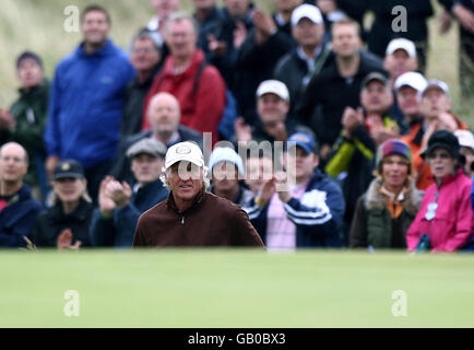 Golf - Championnat 2008 ouvert - deuxième jour - Royal Birkdale Golf Club.Greg Norman d'Australie lors de la deuxième manche du championnat Open au Royal Birkdale Golf Club, Southport. Banque D'Images