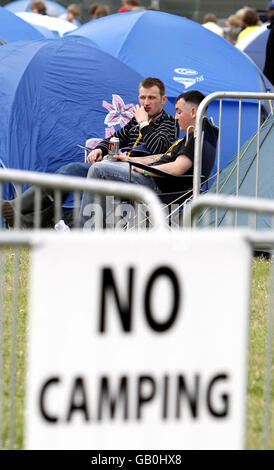 Festival qui se tient dans un camping au festival de musique T in the Park près de Kinross en Écosse. Banque D'Images