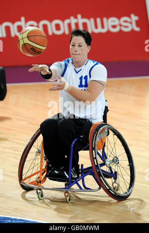 Le basket-ball en fauteuil roulant - Coupe du monde paralympique Visa 2008 - SportCity - Manchester Banque D'Images