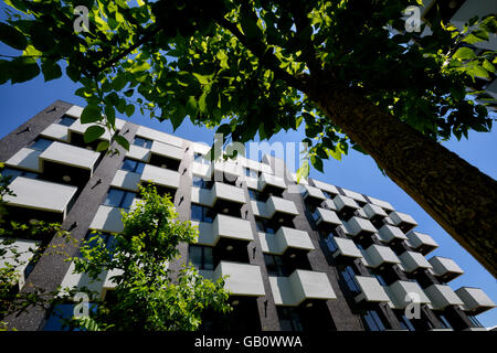 Portrait d'un immeuble d'habitation de l'architecture moderne Banque D'Images