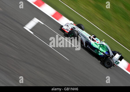 Formula One Motor Racing - Grand Prix de France - Practice Day - Magny cours.Rubens Barrichello, Honda Banque D'Images