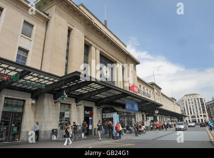 Voyage - Genève - Suisse.Vue générale de la gare principale, la Cornavin, à Genève, Suisse Banque D'Images