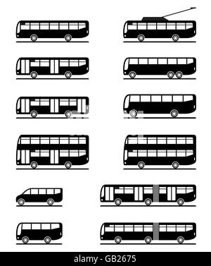 Les autobus et autocars - vector illustration Illustration de Vecteur