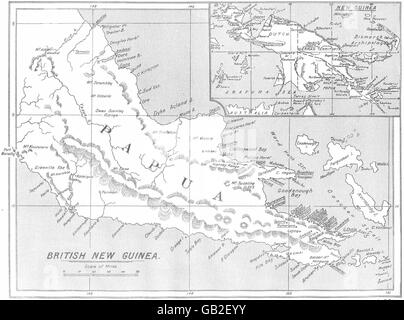 La Guinée:Stations missionnaire anglican;London Society Wesleyan 1922 map Banque D'Images