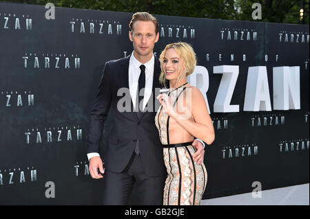 Margot Robbie et Alexander Skarsgard participant à la légende de Tarzan Première européenne tenue à Odéon, Leicester Square, Londres. Banque D'Images