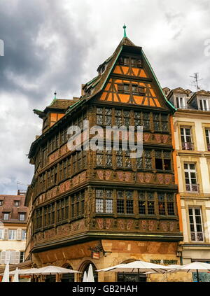 Maison Kammerzell par jour à Strasbourg, Alsace, France Banque D'Images