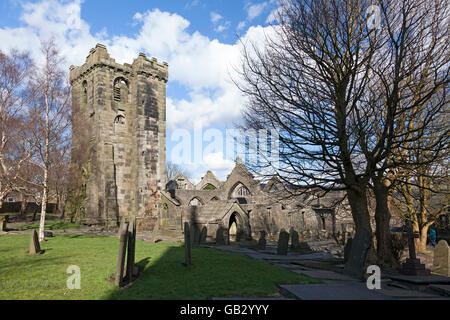 Les ruines de l'église de St Thomas à Becket, Heptonstall, West Yorkshire Banque D'Images