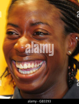 Athlétisme - Aviva British Grand Prix Preview - Hilton Hotel - Gateshead.Christine Ohuruogu, Grande-Bretagne la médaillée d'or olympique féminine de 400 m lors d'une conférence de presse à l'hôtel Hilton de Gateshead. Banque D'Images
