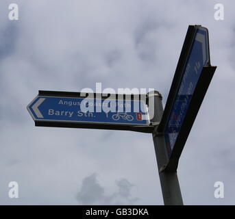 Inscrivez-vous sur angus coastal path dans angus carnoustie écosse juillet 2016 Banque D'Images