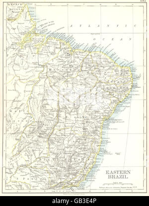 L'EST DU BRÉSIL : Bahia Minas Gerais, Rio de Janeiro, Pernambuco Espirito Santo 1897 map Banque D'Images