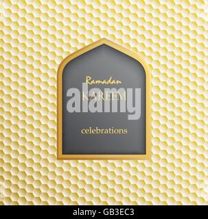 Ramadan kareem célébrations graphique sur golf géométrique or texture pattern background Illustration de Vecteur