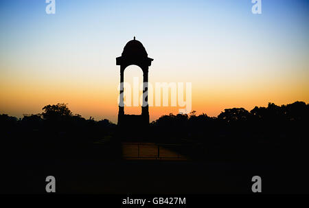 Silhouette de canopy porte de l'Inde à rajpath, New delhi Banque D'Images