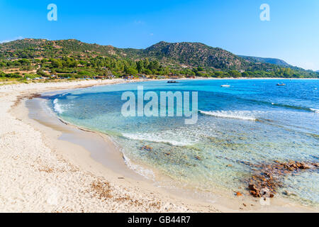 Une vue de la plage de Palombaggia en Corse, France Banque D'Images