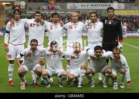 Football - International friendly - pays de Galles v Géorgie - Liberty Stadium. Groupe d'équipe de Géorgie avant le match Banque D'Images