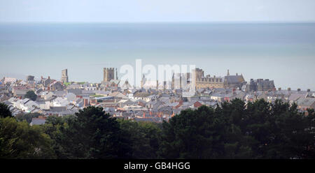 Vue générale sur Aberystwyth , l'hôte de la Conférence annuelle 2008 de Plaid Cymru. Banque D'Images