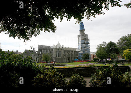 Cathédrale Saint-Patrick.La cathédrale Saint-Patrick de Dublin est en cours de restauration. Banque D'Images