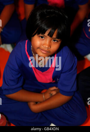 Fille de l'école à Pattaya, Thailande, Asie Banque D'Images