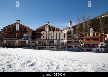 Almdorf Post Alpina, hôtel 4 étoiles, Chalet, Vierschach Sextental vallée, province de Bolzano-Bozen, Italie, Europe Banque D'Images