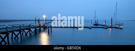 Harbour, Île Spiekeroog, Parc National de la mer des Wadden, côte de la mer du Nord, Frise orientale, Basse-Saxe Banque D'Images