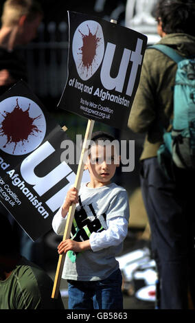 Manifestation anti-guerre Banque D'Images