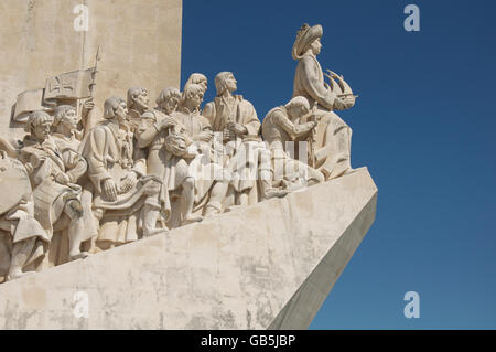 Monuments historiques. Le Monument des Découvertes dans la région de Belém célèbre les grands héros de l'âge portugais d'exploration et de découverte. Lisbonne, Portugal. Banque D'Images