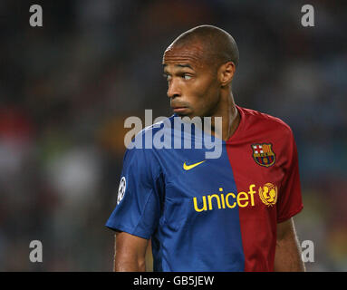 Football - Ligue des champions de l'UEFA - Groupe C - Barcelone / Sporting Lisbonne - Nou Camp.Thierry Henry de Barcelone pendant le match contre Sporting Lisbon Banque D'Images