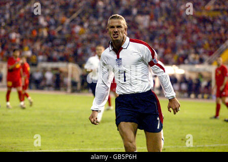 Soccer - European Championships 2004 Qualifications - Groupe sept - Macédoine v Angleterre Banque D'Images