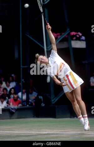 Tennis - Wimbledon - Simple dames - Final - Martina Navratilova v Andrea Jaeger Banque D'Images