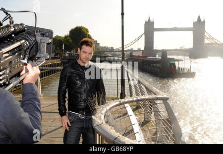 Danny Dyer a photographié les premières scènes du nouveau film britannique « The Rapture » à Tate et Lyle Jetty, Sugar Quay, est de Londres. Banque D'Images