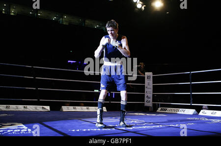 Luke Campbell en Angleterre lors de la finale des championnats d'Europe de boxe de 54 kg à l'ECHO Arena de Liverpool. Banque D'Images