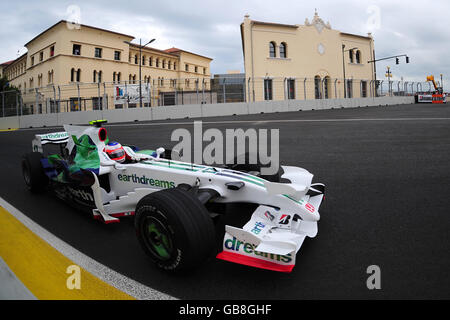 Rubens Barrichello de Honda lors de la troisième séance d'entraînement en vue du Grand Prix d'Europe de ce week-end, dimanche à Valence, Espagne. Banque D'Images