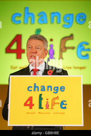 Le secrétaire d'État à la Santé, Alan Johnson, lance ce soir la campagne « Change4Life » du ministère de la Santé dans le centre de Londres. Banque D'Images