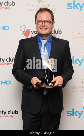 Alan Carr remporte le prix du présentateur de l'année au Variety Club showbiz Awards 2008, à l'hôtel Grosvenor House de Londres. Banque D'Images